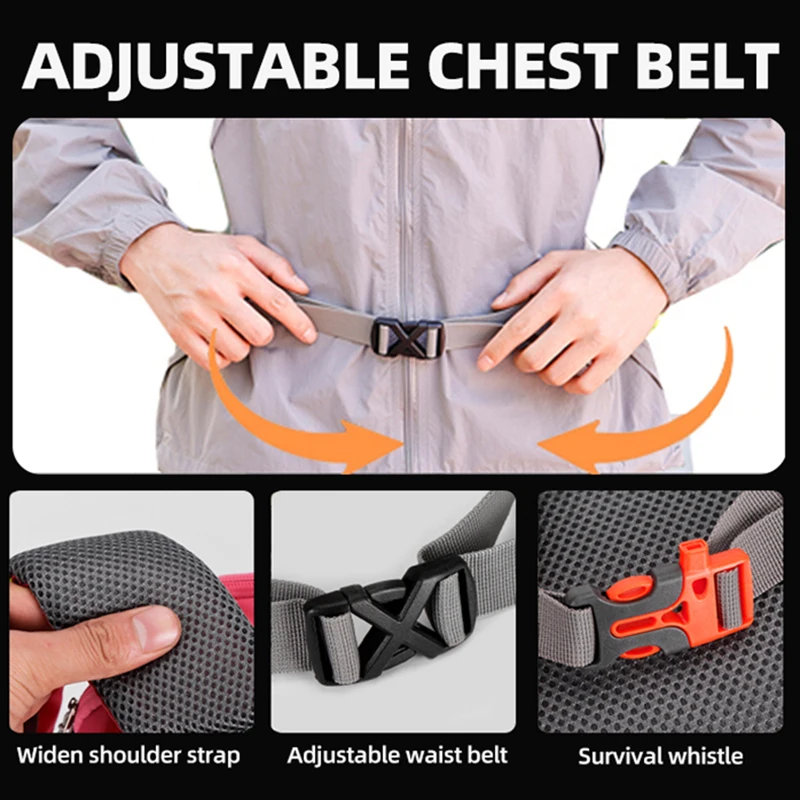 Mochila de escalada grande para exteriores, senderismo, Camping, desplazamientos, bolsa de viaje, ocio, montañismo, deportes, equipaje de corta distancia, mochila - imagen 4