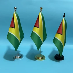 Banderín nacional Guyana escritorio 14x21cm poliestero