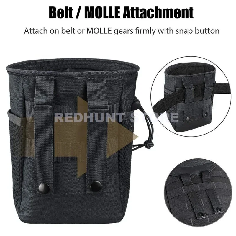 Bolsa táctica Molle con cordón para revistas, cinturón de utilidad, riñonera, funda, bolsa para munición de caza - imagen 5