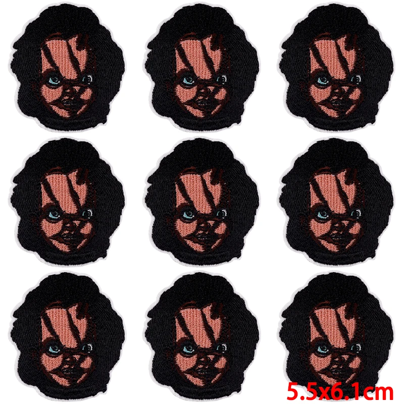 Parches de Hip Hop para ropa, calaveras Punk, parches termoadhesivos bordados, pegatinas de costura DIY, 10 unidades por lote - imagen 5