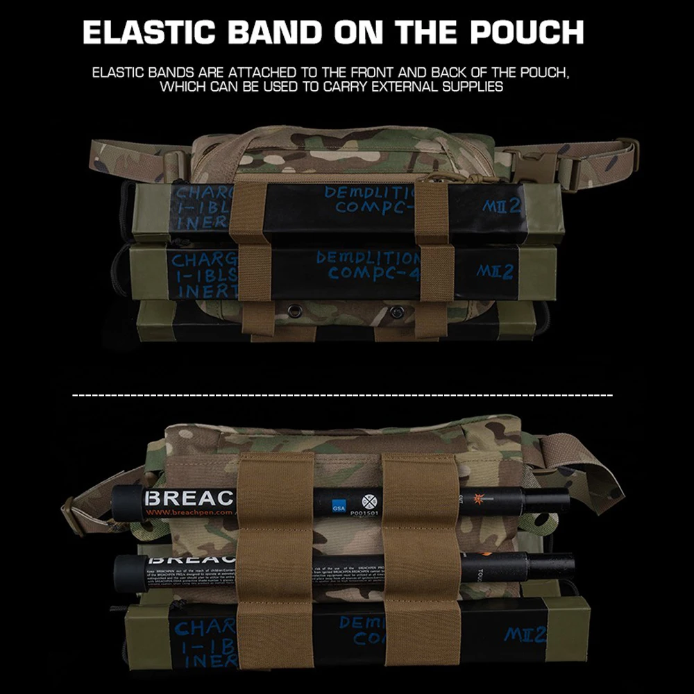 Bolsa táctica para colgar, paquete Abdominal de gran tamaño, bolsas de cintura, bolso de hombro, integra para chaleco de caza Airsoft, portador de placa - imagen 5