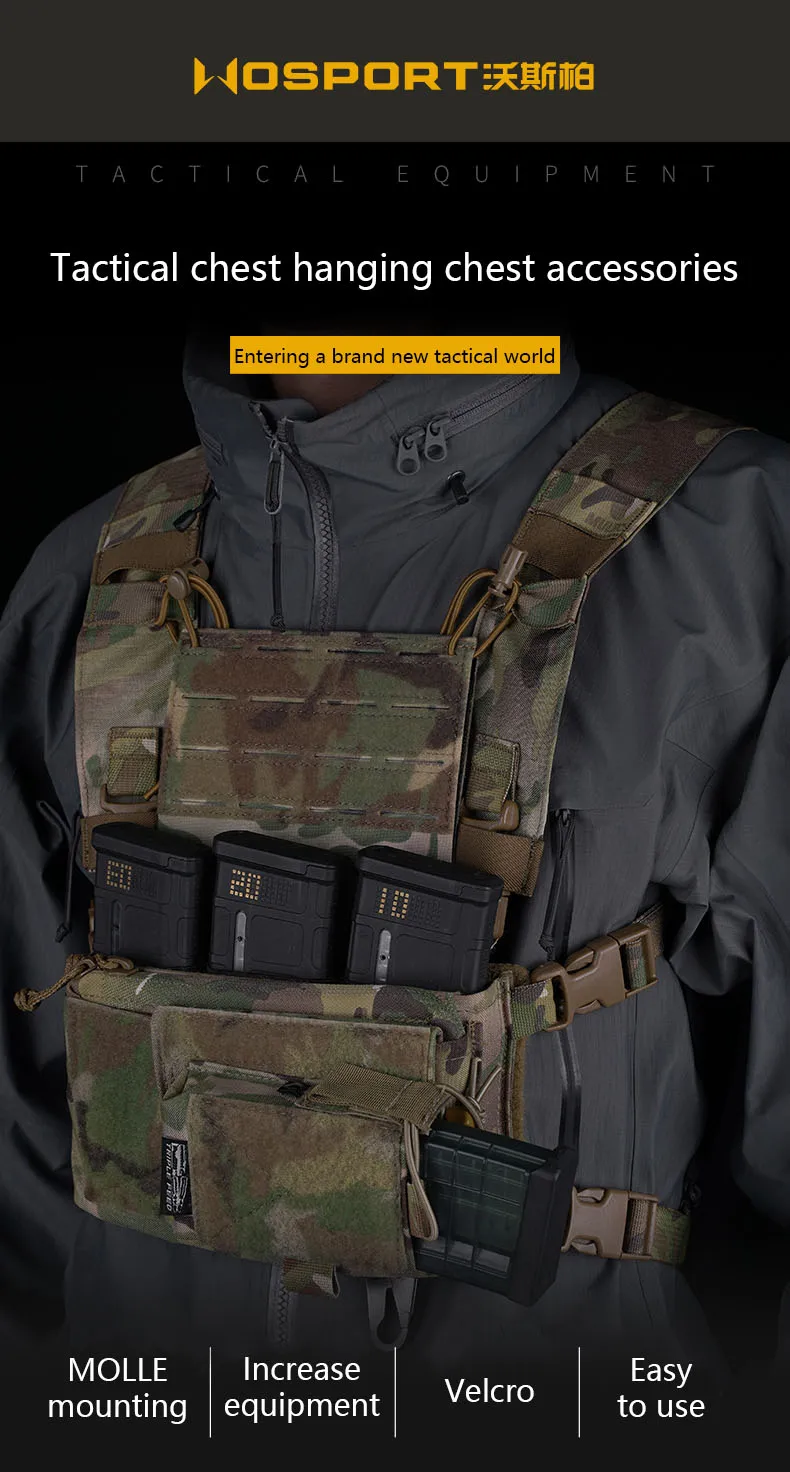 Un chaleco táctico con un sistema de colgación de cofres