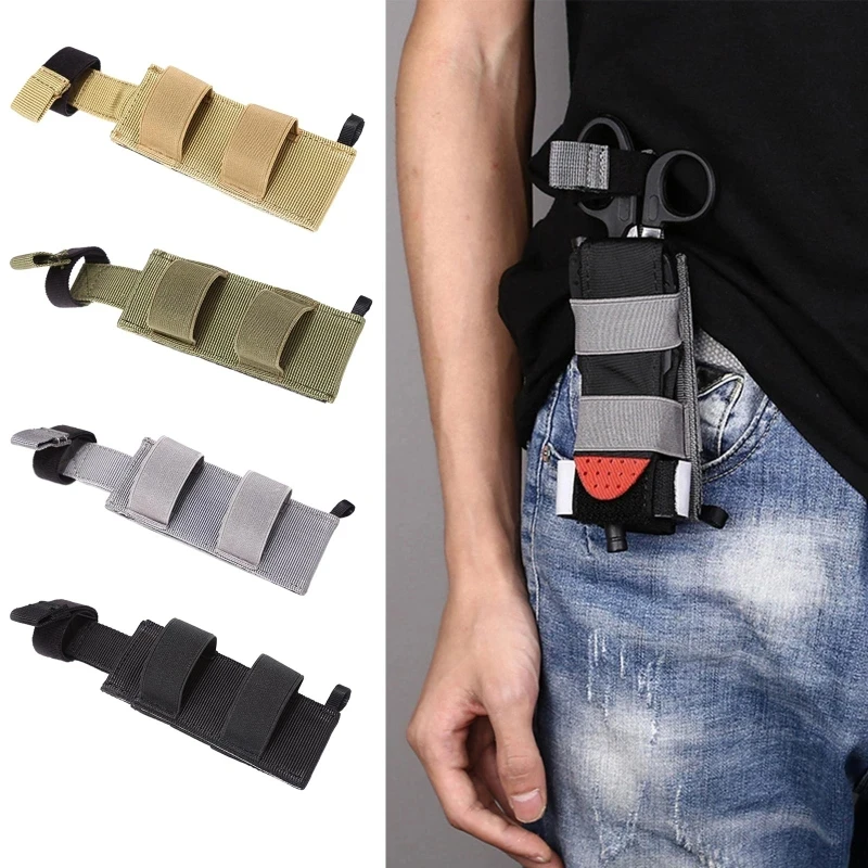 Molle-bolsa elástica para torniquete, soporte para tijeras, bolsa con correa, accesorios de caza al aire libre, funda para cuchillo y linterna