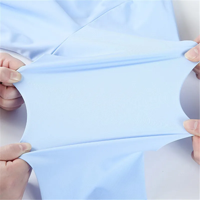 Camisa de negocios lisa sin hierro, camisa de manga larga elástica de 4 vías para hombre, Tops sedosos sin arrugas, camisas de vestir informales con elasticidad superior - imagen 5