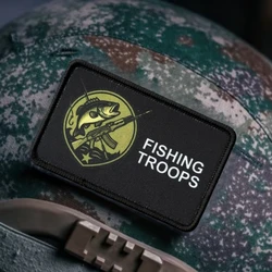 Parche de insignia de moral divertida de pesca "Pescardo", emblema táctico militar, parches de gancho y bucle impresos para ropa, pegatinas para mochila