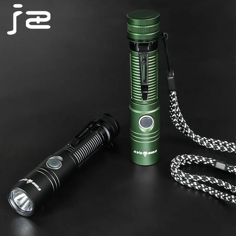 Lámpara de iluminación táctica FC100 para senderismo, linternas LED de potencia brillante de 1800LM, linterna para acampar al aire libre, linterna de emergencia con carga USB - imagen 4