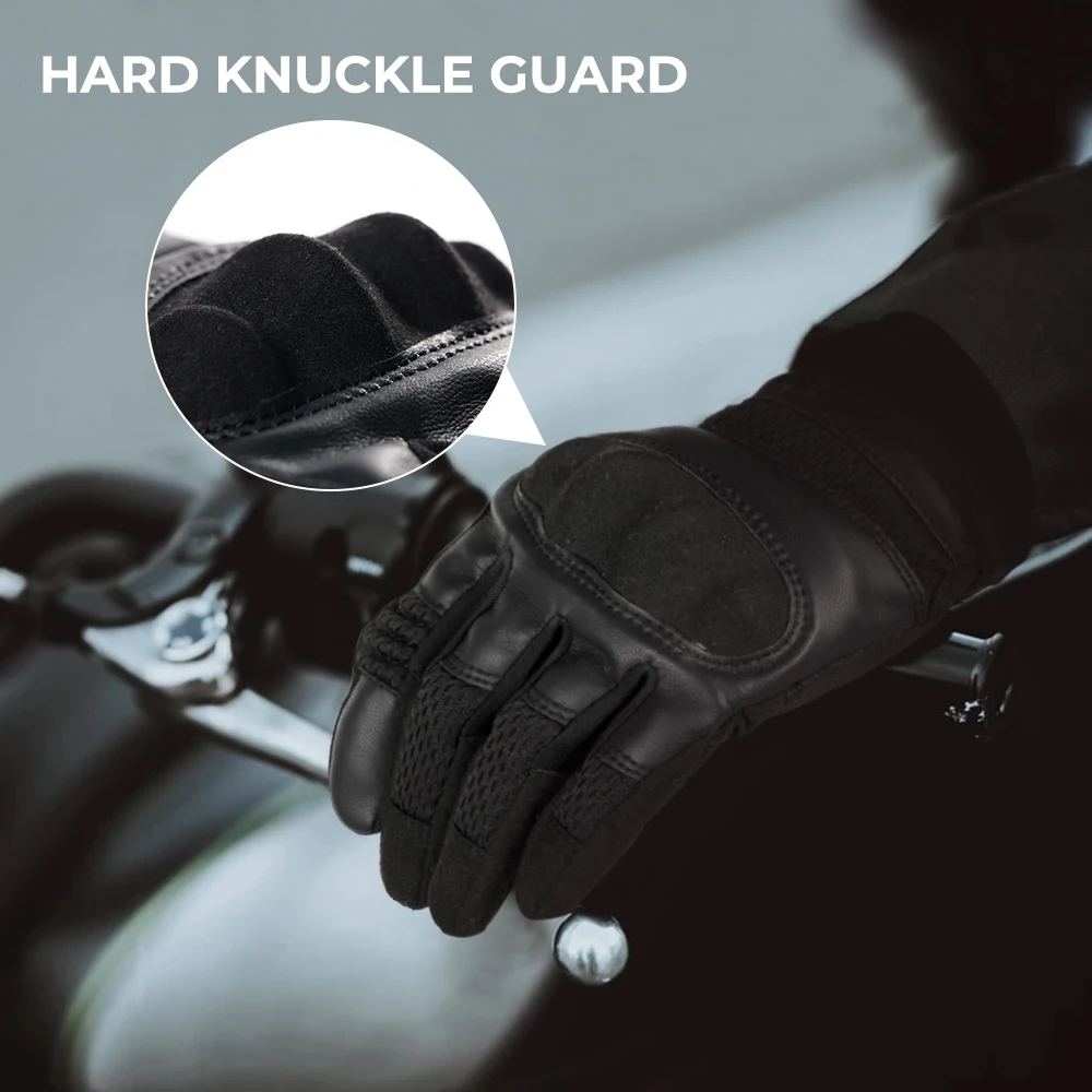 Guantes de dedo completo para motocicleta, equipo de protección de cuero PU para pantalla táctil, Motocross, carreras, motociclista, Enduro - imagen 5