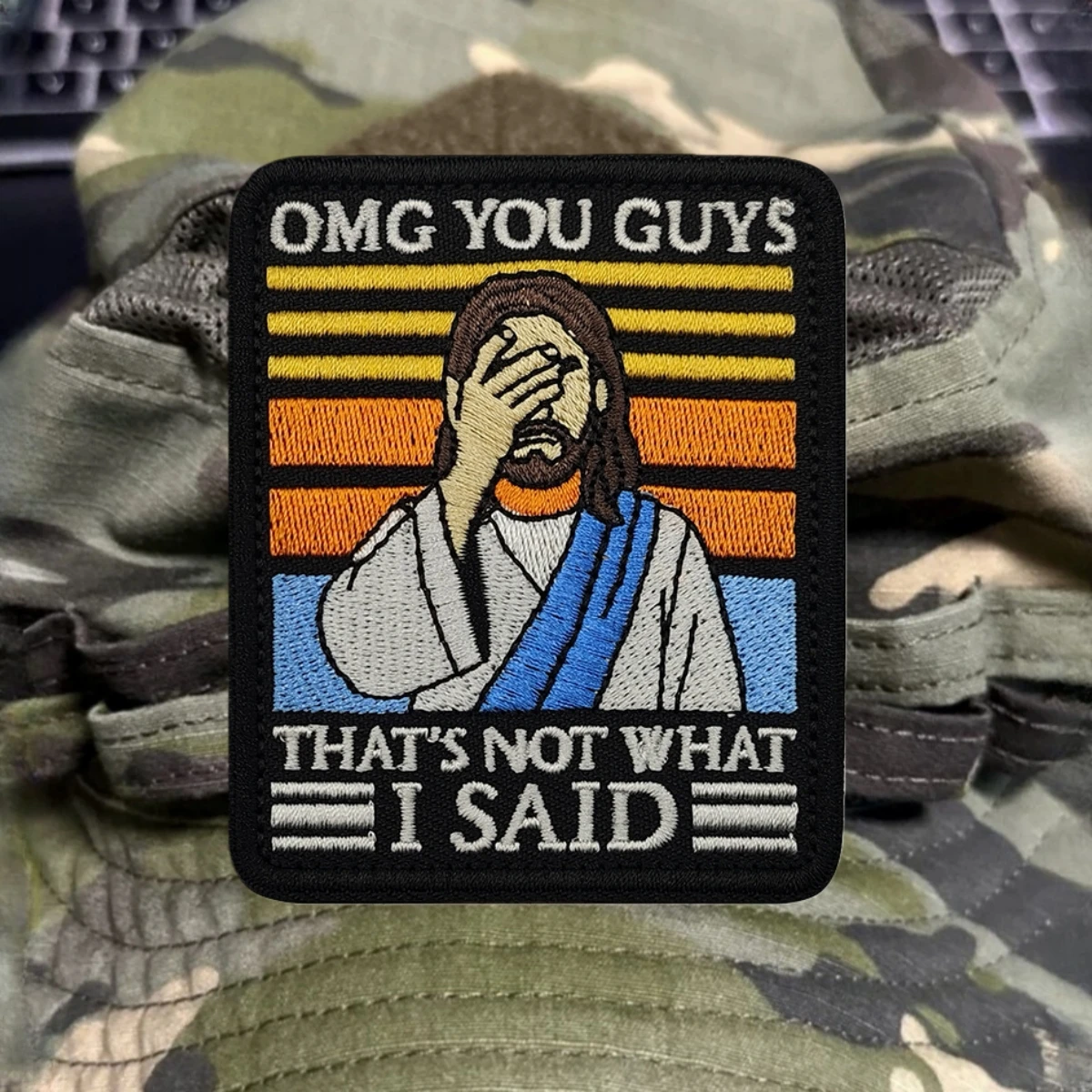 "Omg You Guys", no es lo que me dijo, insignia de moral divertida, parches de gancho y bucle bordados, pegatina para mochila del ejército militar táctico - imagen 4