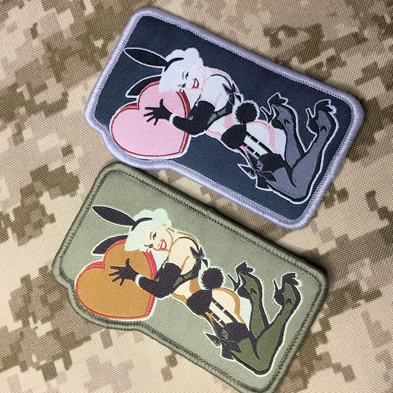 Parche bordado de corazón de amor de chica conejito Sexy, equipo de entrega de cierdo, insignia 'We Take What We Want' de tejón de miel para ropa - imagen 4