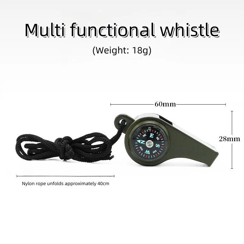 Silbato de supervivencia al aire libre, silbato salvavidas, silbato de emergencia, silbato de alivio de terremotos de alta frecuencia, silbato tres en uno - imagen 4
