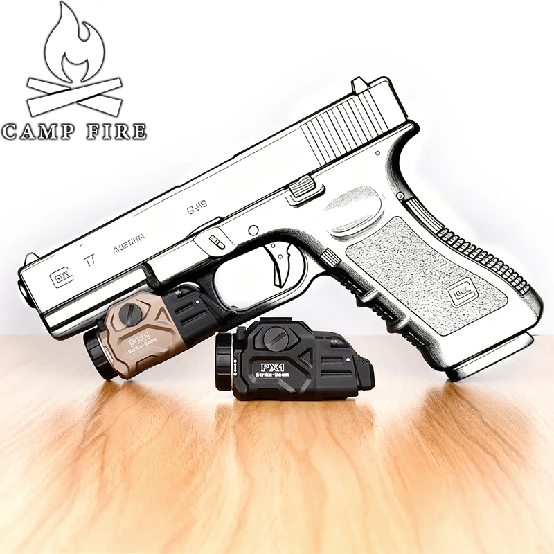 PX1, pistola WADSN, luz estroboscópica, función de Airsoft, riel táctico montado en el riel, abrazadera ambidiestra de encendido/apagado, interruptor trasero