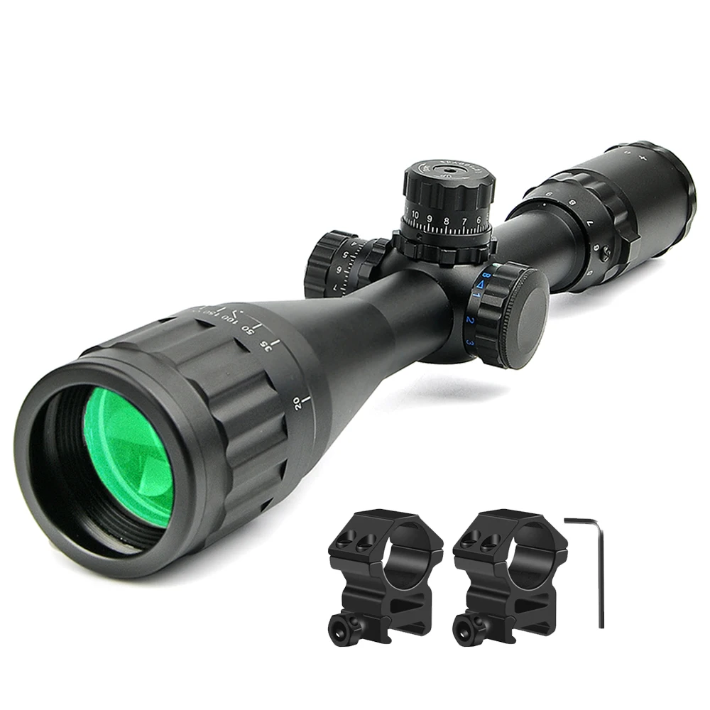 Visor de rifle 3-9x50 con retícula iluminada y montaje Picatinny