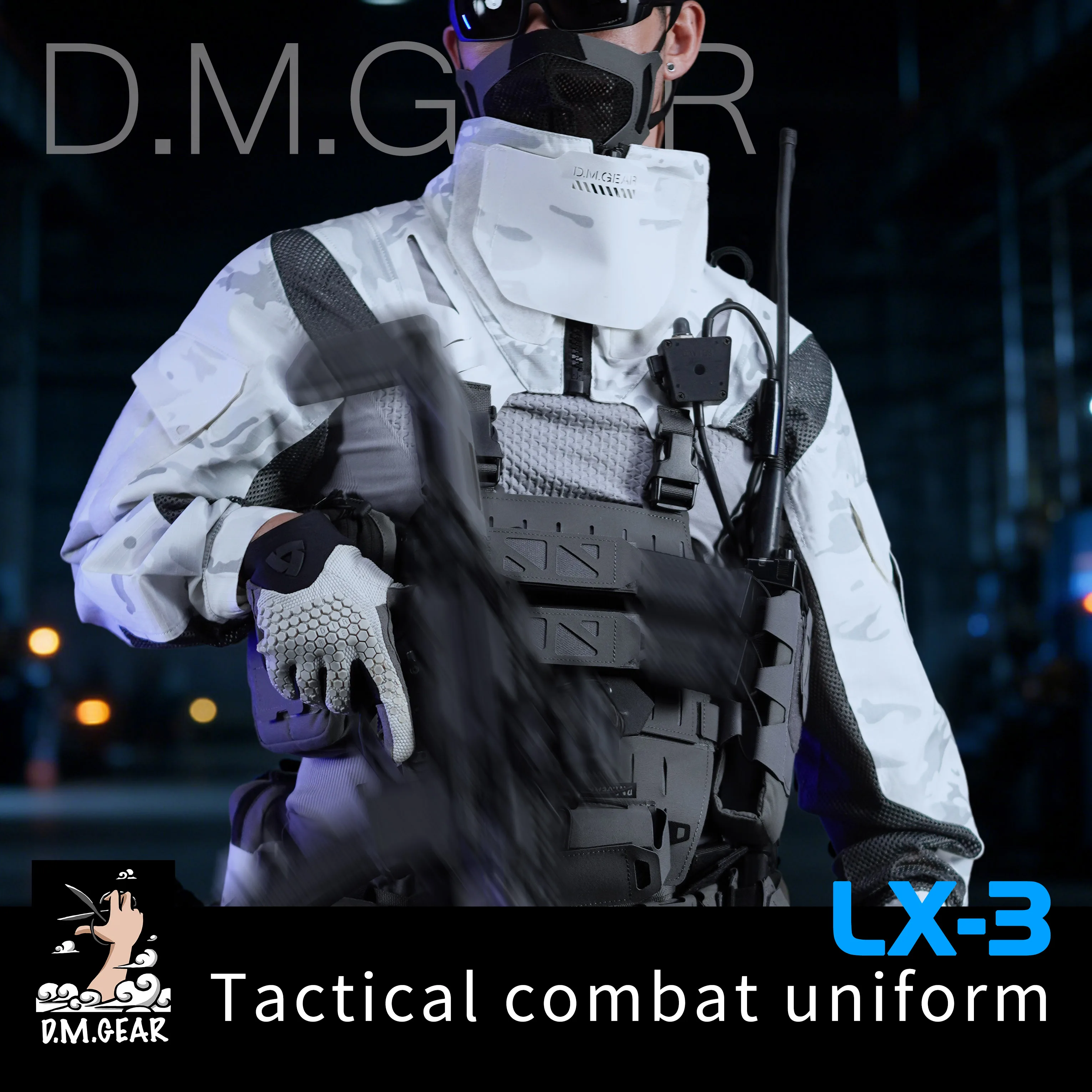 DMGear chaqueta de combate táctica manga larga con bolsillo magnético