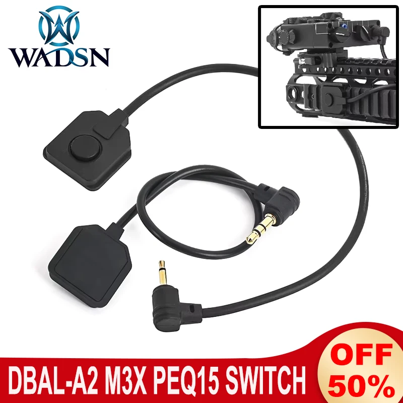 WADSN-interruptor remoto con enchufe de 2,5mm y 3,5mm, nuevo PEQ15 DBAL-A2 M3X, botón Mod de presión de mira láser, accesorio de caza apto para riel de 20mm