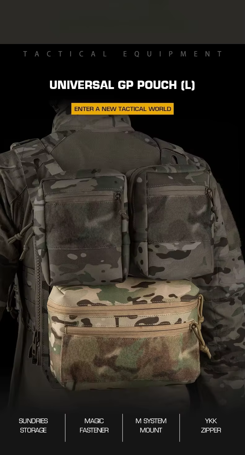Bolsa Universal GP OphidianTac montada sobre chaleco táctico