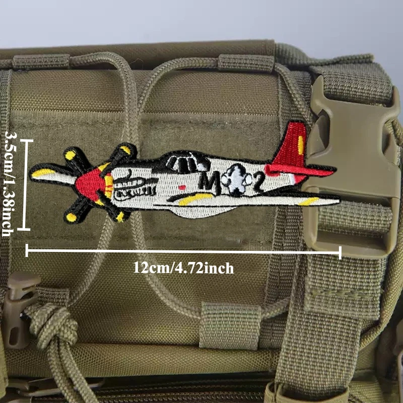 Parches tácticos de la comunidad rusa Shevloyon, ropa P-51 Warbird Razorback Fighter, parche bordado de moral militar, bucle de gancho - imagen 3