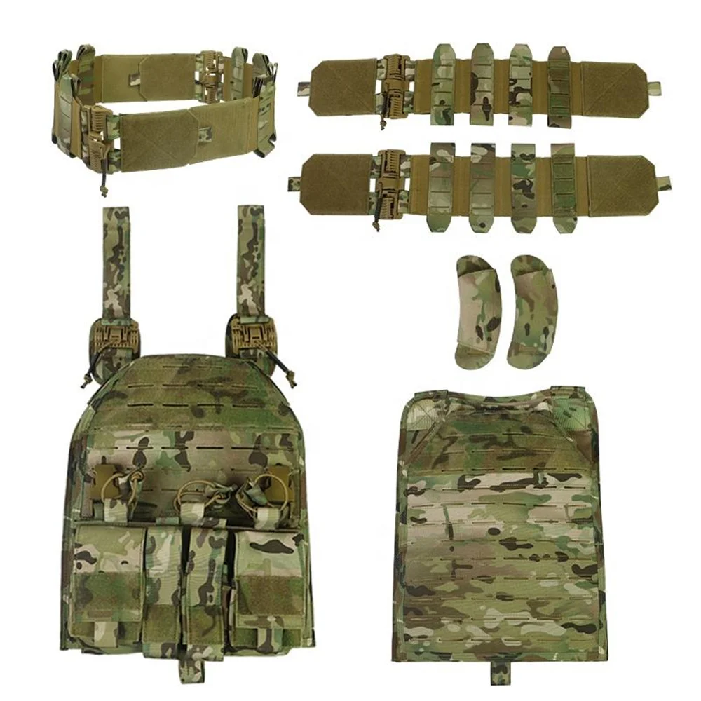 Chaleco táctico MOLLE de camuflaje para exteriores, equipo de protección de combate, desmontaje rápido, 1000D, 6094 - imagen 5