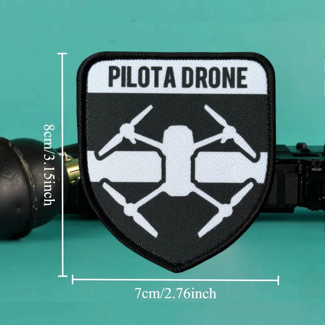 Parche táctico de moral de piloto, insignia de escudo de piloto de Dron, parches de gancho y bucle impresos para ropa, pegatina de emblema militar - imagen 2