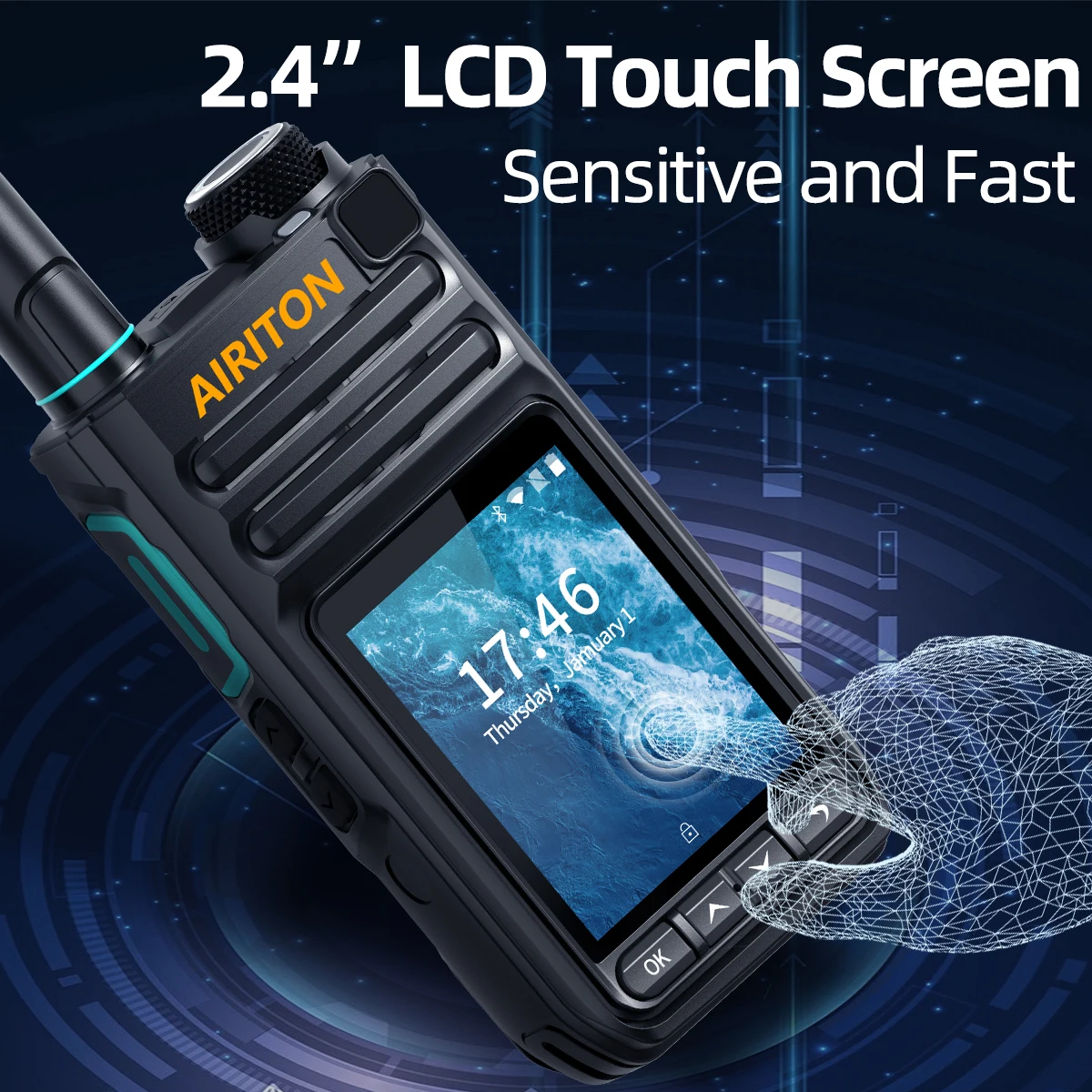 AIRITON AI-3288 ZELLO Walkie Talkie 2,4 "pantalla táctil GPS WIFI 2G 3G 4G Bluetooth grabación de distancia ilimitada Radio POC Global - imagen 4
