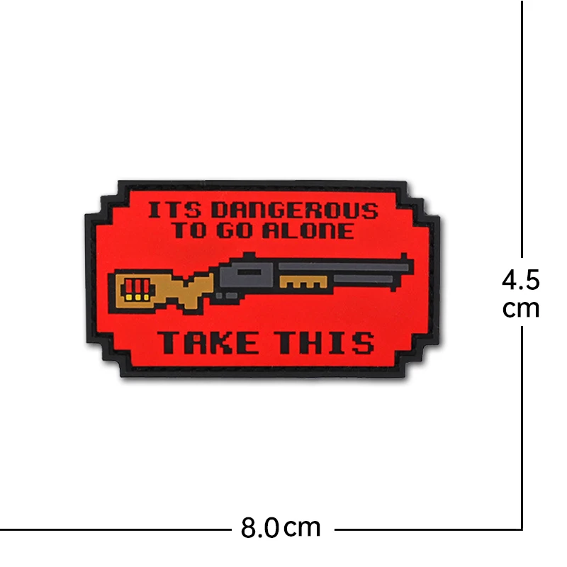 Parches de goma de PVC de dibujos animados de arma de píxel, brazalete militar táctico de alta calidad, insignia, gancho, pegatina de tela, aplique de emblema de hombro - imagen 4