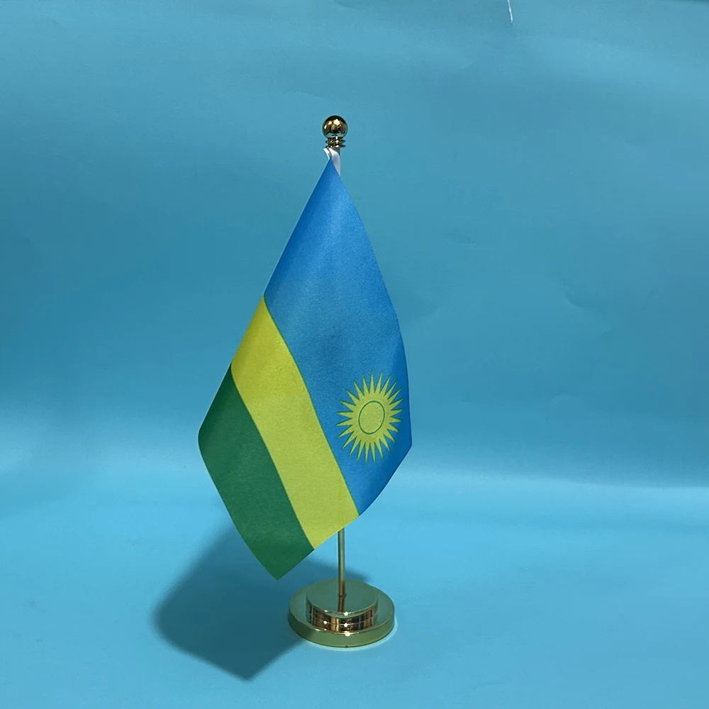 Bandera de escritorio Ruanda 14x21cm poliéster - imagen 4
