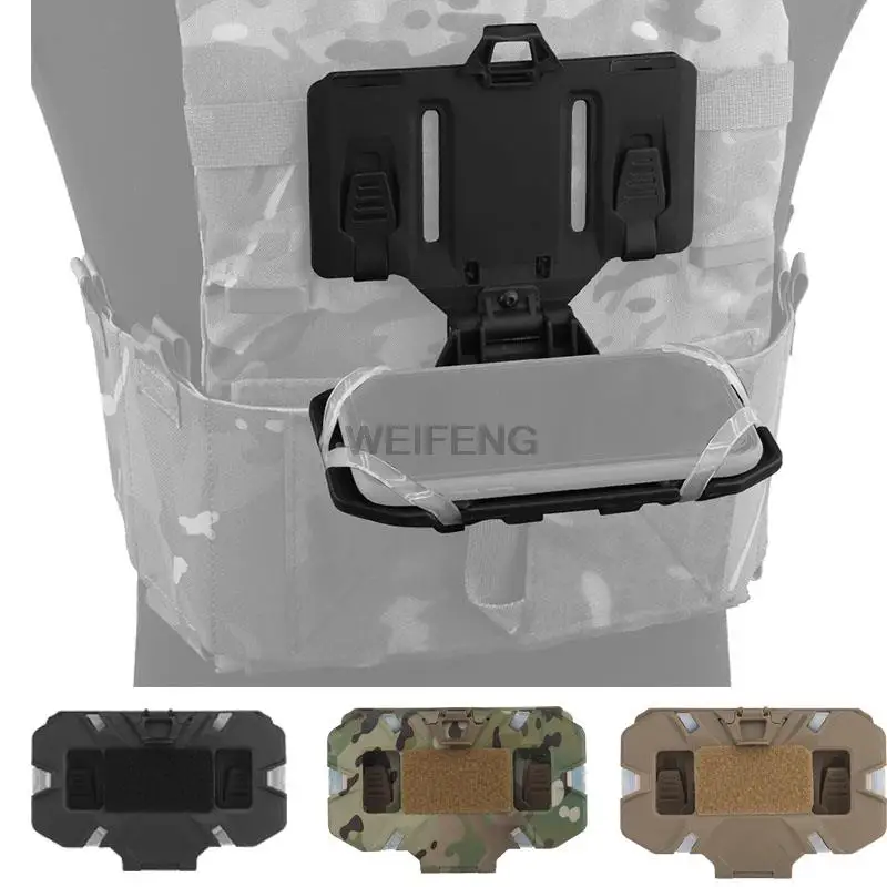 Tablero de navegación táctico plegable, soporte para teléfono con mapa Molle, chaleco militar, aparejo para el pecho, bolsa EDC, soporte de navegación, correa de fijación