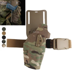 Funda de pistolas tácticas para Glock 17, fundas de pierna de liberación rápida, soporte para pistola de Airsoft de mano derecha, portador de pistola de caza G17