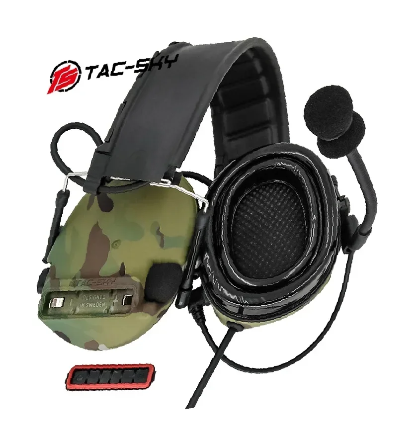 Auriculares tácticos TS TAC-SKY COMATC III con enchufe RAC kenwood, PTT, con cancelación de ruido, MC - imagen 4