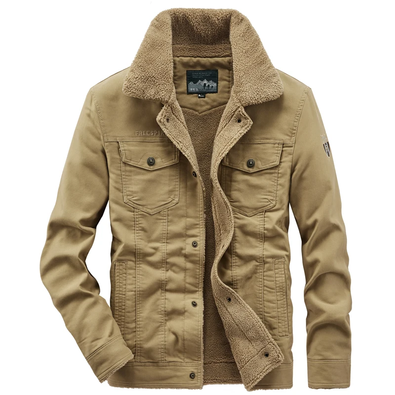 Chaqueta militar gruesa de algodón para hombre, abrigo de lana con múltiples bolsillos, informal, a la moda, talla grande, M-8XL - imagen 5