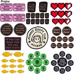 Parche de dibujos animados para ropa, letras bordadas, parches termoadhesivos para planchar en ropa, chaqueta, Jeans, bricolaje, 10 unids/lote