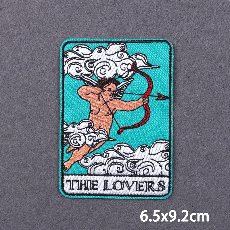 Parche de amor, parches bordados de Tarot para ropa, parches termoadhesivos con calavera para planchar para ropa, pegatinas DIY - imagen 2