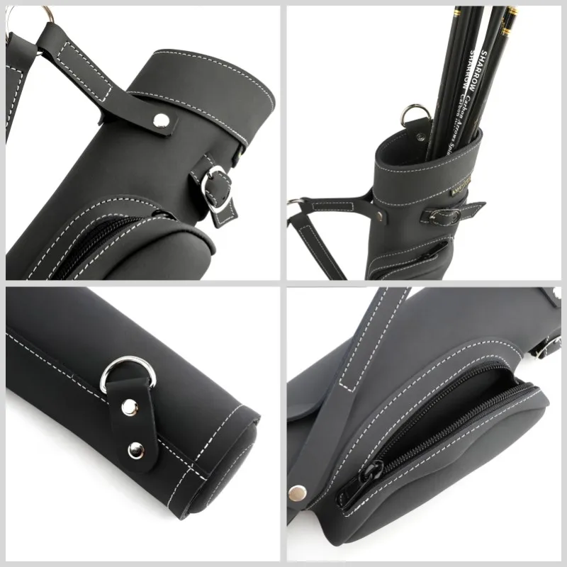 Carcaj de flecha de tiro con arco de piel de vaca, puede contener 20-30 Uds., flecha, cintura, hombro, espalda, hebilla de cinturón ajustable, funda para flechas, tiro de caza - imagen 4