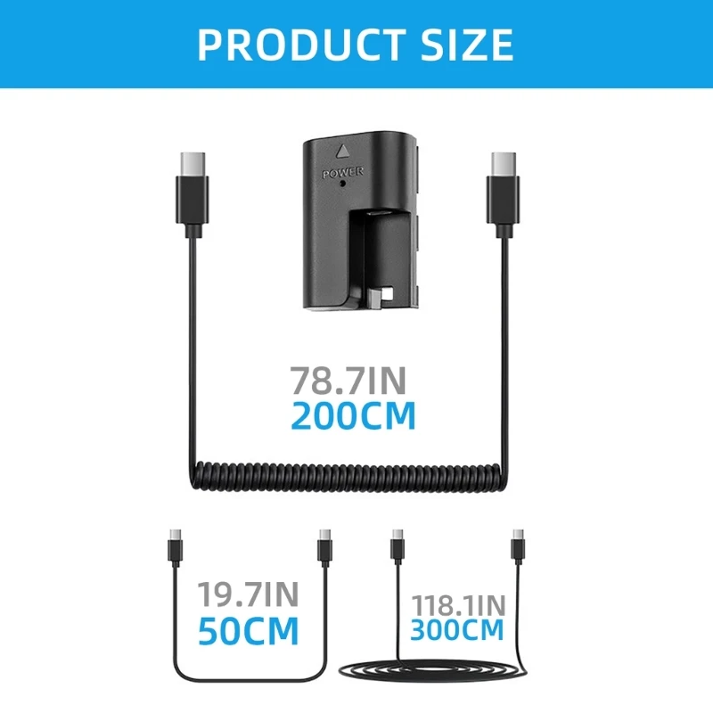 USB LPE6 cable carga resorte batería ficticia para R 90d 80d 70d 60da Marca 6d Marca 7D K1KF - imagen 5
