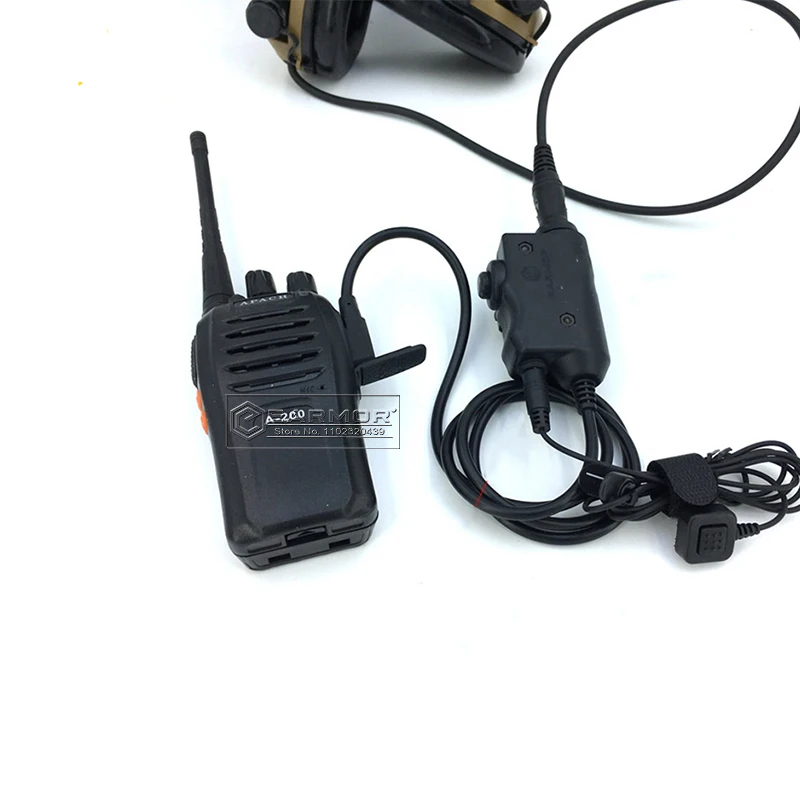 EARMOR M52 adaptador militar PTT, auriculares tácticos PTT Kenwood Midland, botón de dedo extendido, Combos, equipo táctico de caza - imagen 3