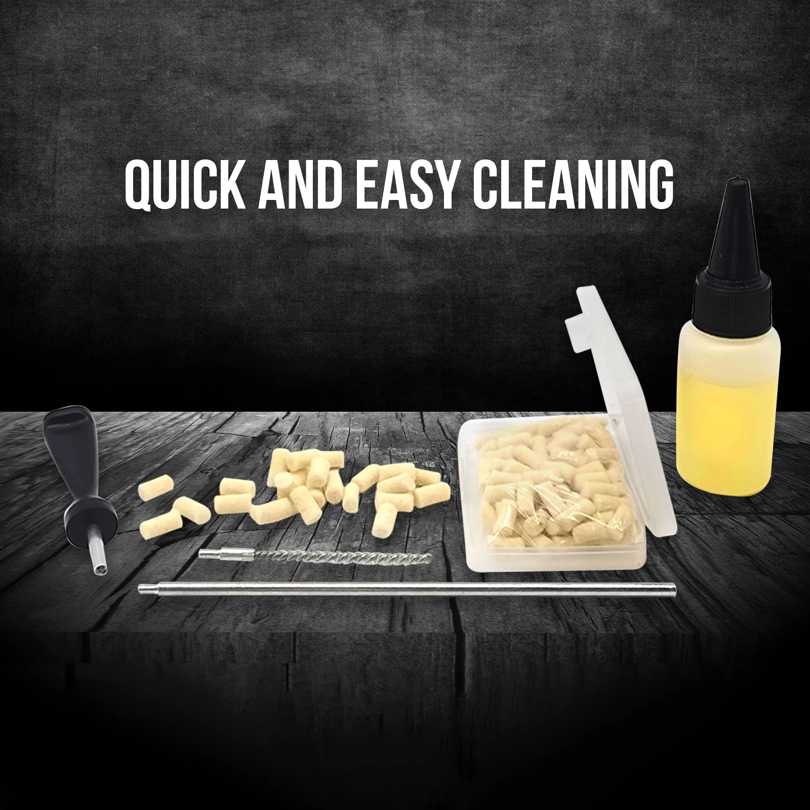 Pellets de limpieza tácticos, Kit de limpieza de fieltro de lana de calibre 177.22.25, textura tejida, elimina la suciedad, limpiador de tuberías de pistola de aire - imagen 2