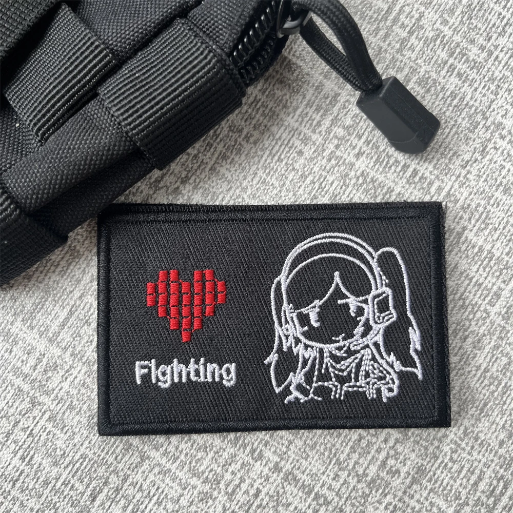 Mengniang-insignia de moral de Niang PQ armada, parches bordados, brazalete, mochila táctica, pegatina de gancho y bucle, chica de Anime de dibujos animados - imagen 2