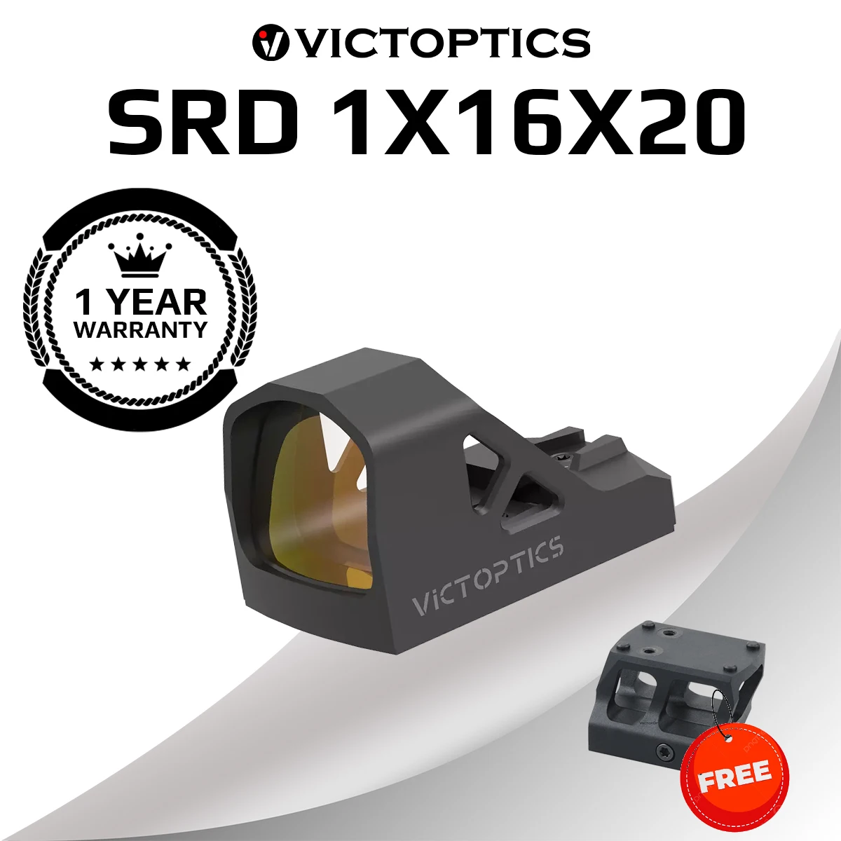 VictOptics SRD 1x16x20 Mira de Punto Rojo, Compatible con RM_S/RM_Sc/RM_Sx, Hecho de Aluminio 7075-T6, Sensor de Luz Automático