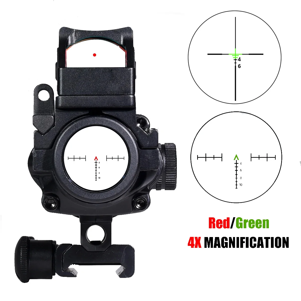 Mira telescópica iluminada con puntos verdes, fibra óptica Real, punto rojo 4X32, retícula grabada, mira de caza, riel de 20mm, tapa de cubierta Killflash - imagen 3
