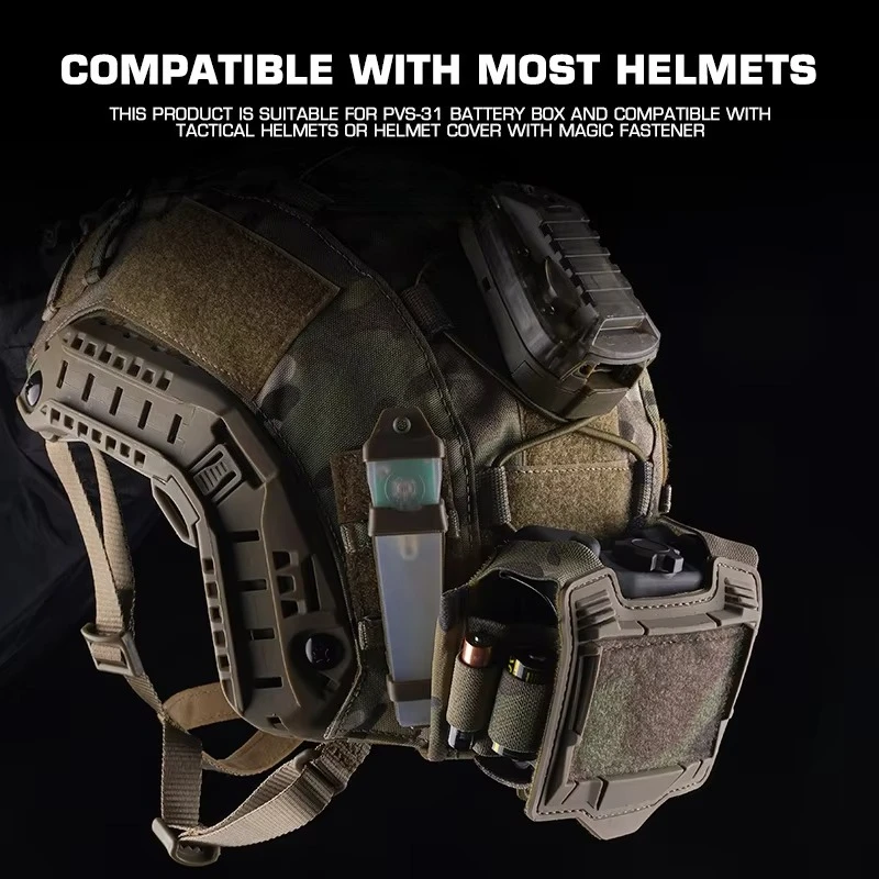 Bolsa para casco serie K de nailon 500D, paquete de casco con batería de PVS-31, accesorios de caza, subbolsa para batería de casco - imagen 3