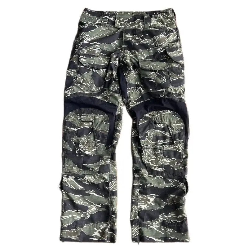 Pantalones de camuflaje para deportes al aire libre GEN3 Desert Jungle Tabby, rodilleras negras