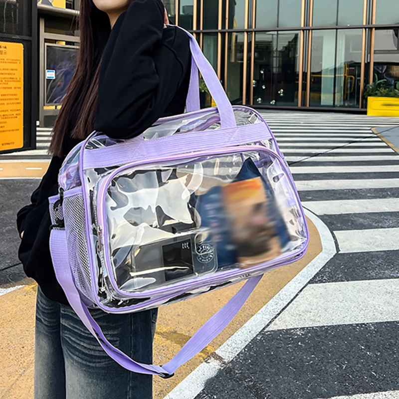 Bolsa de lona transparente para deportes de verano, bolsas transparentes de PVC para gimnasio, Fitness, Yoga, natación al aire libre, Camping, bolso de viaje, bolso de equipaje - imagen 3