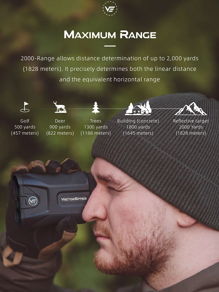 Óptica vectorial 6X21 telémetro láser de Golf 2000 yardas telescopio probador de velocidad telémetro láser mediciones digitales de caza - imagen 4