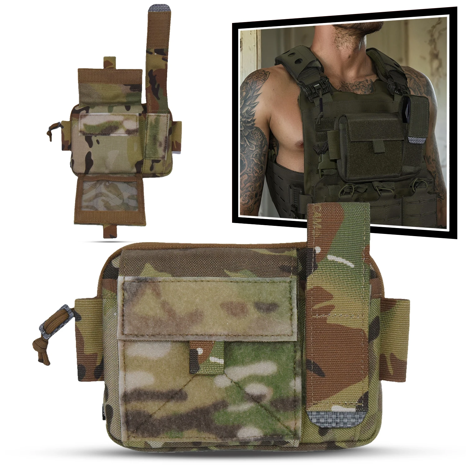 Bolsa táctica Super Admin, bolsa versátil de uso General para Radio, agua, revistas, almacenamiento IFAK Compatible con aparejos de pecho