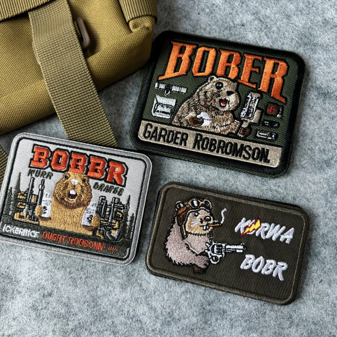 Parche táctico de castor, parches bordados de castores bonitos y divertidos para mochila, brazalete con gancho y bucle, insignia de moral militar, pegatinas para sombrero - imagen 2