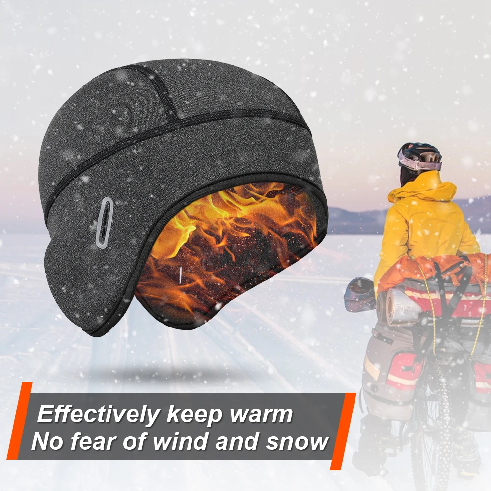 Gorro de ciclismo de invierno a prueba de viento, gorros térmicos para esquí y Snowboard, para correr, senderismo, montar en bicicleta, casco de motociclista, gorros con forro, sombreros para hombres y mujeres - imagen 5