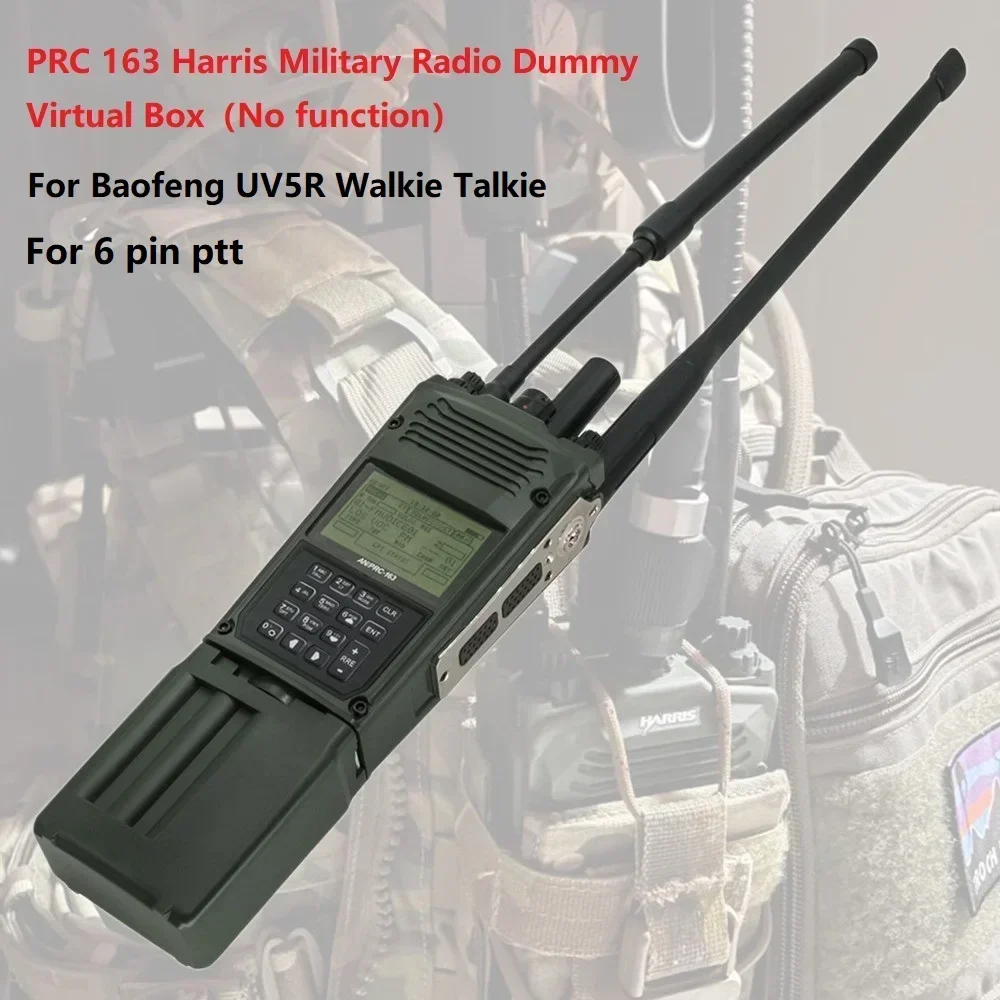 Adaptador táctico Ptt PRC163, caja Virtual simulada de Radio militar PRC 163, Walkie Talkie sin función para auriculares tácticos COMTA - imagen 3