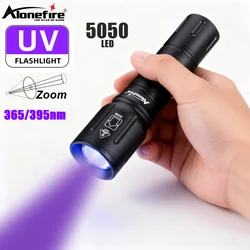 Linterna UV con Zoom de alta potencia, marcador de tinta Invisible de 365nm/395nm, luz de antorcha fluorescente para orina de perro y gato, mineral de tiña, dinero, escorpión