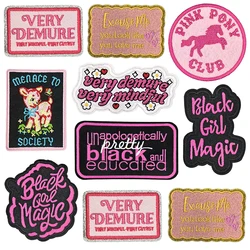 Parche termoadhesivo bordado Pink Pony Club negro – Pack
