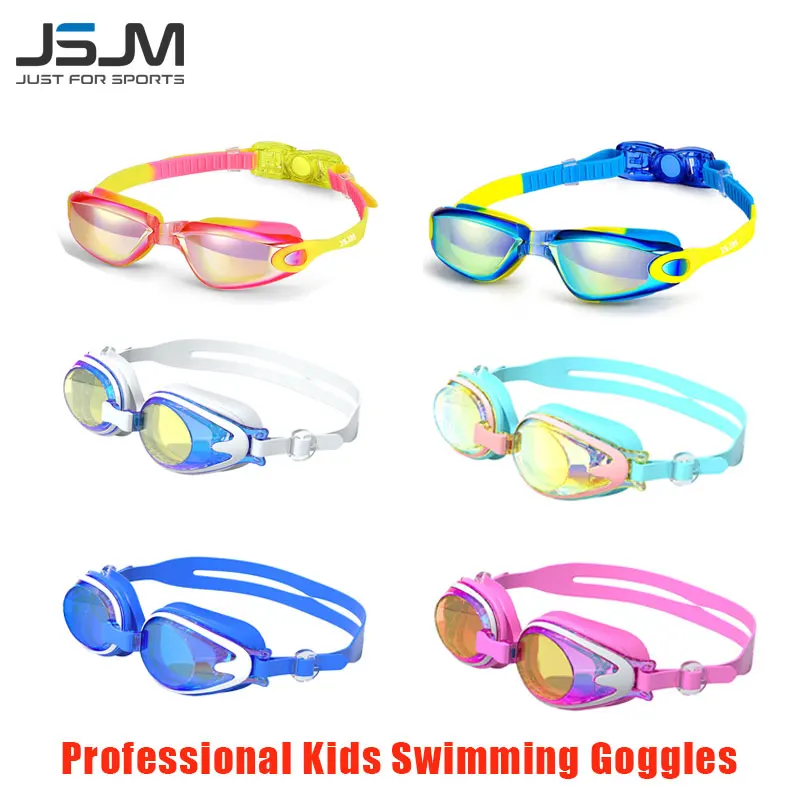 JSJM gafas de natación profesionales para niños, protección UV antiniebla, gafas de natación de silicona impermeables para niños y niñas, gafas de natación de regalo