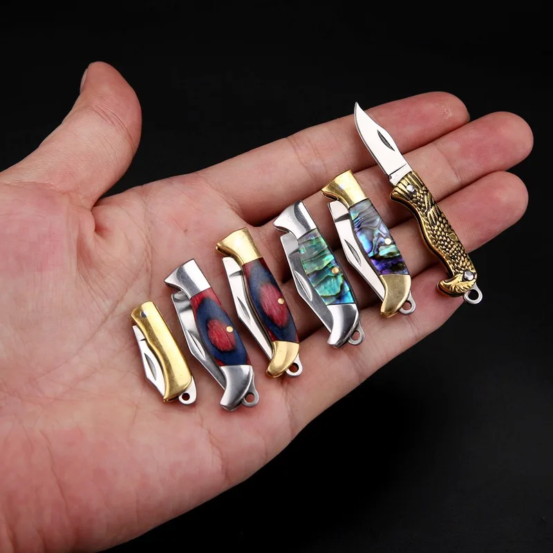Mini navaja plegable llavero latón – Herramienta EDC para paquetes